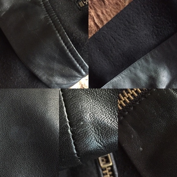 Joie Morina Black Leather and Wool Jacket - Picture 7 of 8